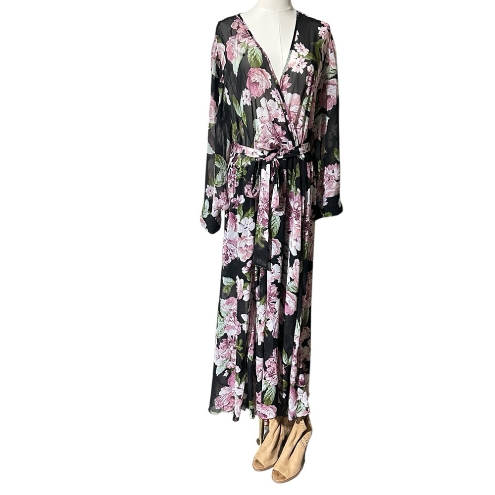 👉 KATE and LILY Woman Size 18W Floral Maxi Dress with Pink and Green Pattern